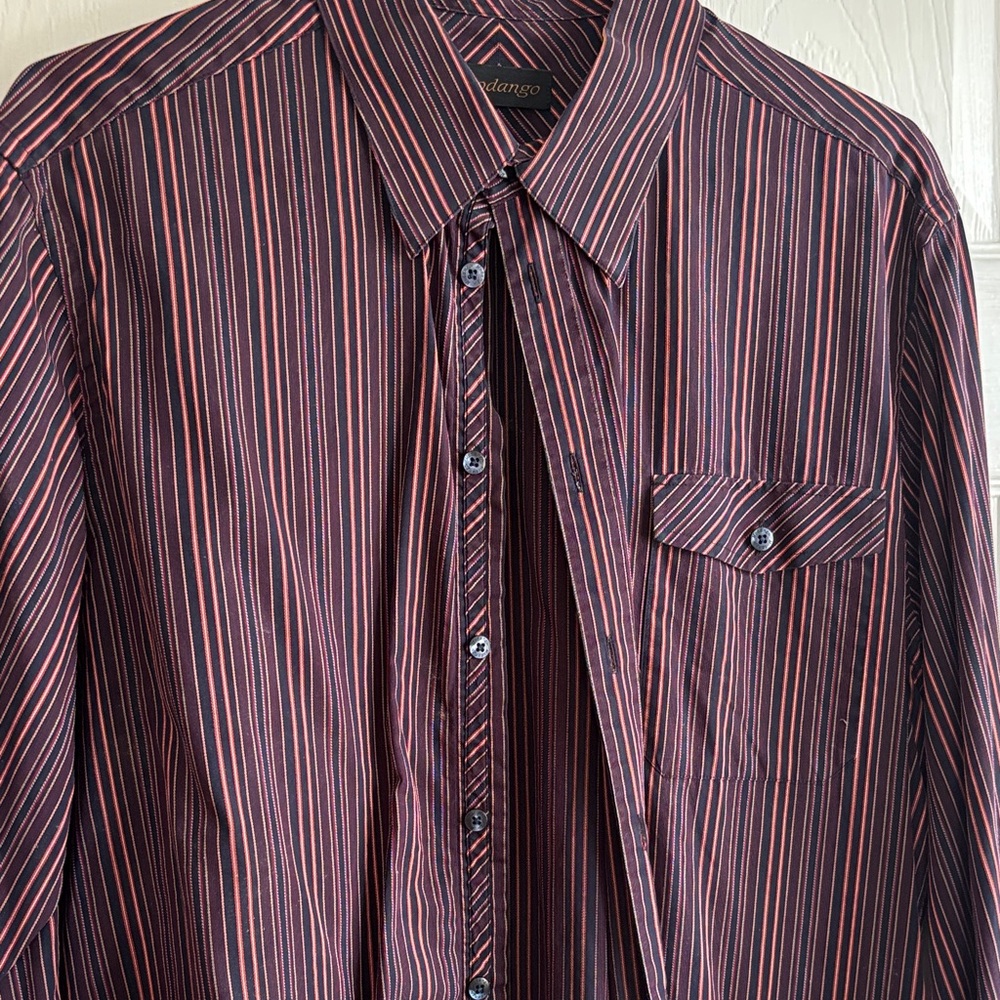 Stylish Navy  Striped Button-Down Shirt